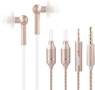 ibrain Air Tube Headphones Wired Airtube EMF Free Earbuds Air Tube Headset with 3.5mm Jack Low EMF Earbuds for Safe Listening - Gold