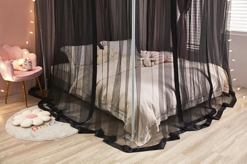 Ciel de lit princesse noir pour créer un coin lecture cosy dans une chambre de fille