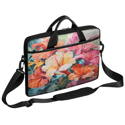 Maletín para laptop 15 pulgadas estilo tropical hibisco miniatura 1
