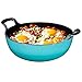 Produktbild Bruntmor Balti-Schale aus emailliertem Gusseisen mit breiten Schlaufengriffen, 5 Quart,robuste Wokpfannen, Grillpfannen & Rührpfannen, Schmorpfannen,Induktionsherd, für drinnen und draußen, Türkis