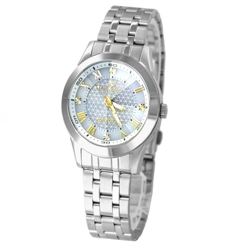 ジョン・ハリソン レディース腕時計 ソーラー電波 【ベルト調整がご自身で簡単にできます】 電波ソーラー JH-1082-L ダイヤモンド入り ホワイト文字盤 (JH-1082-L-WH) (ホワイト)