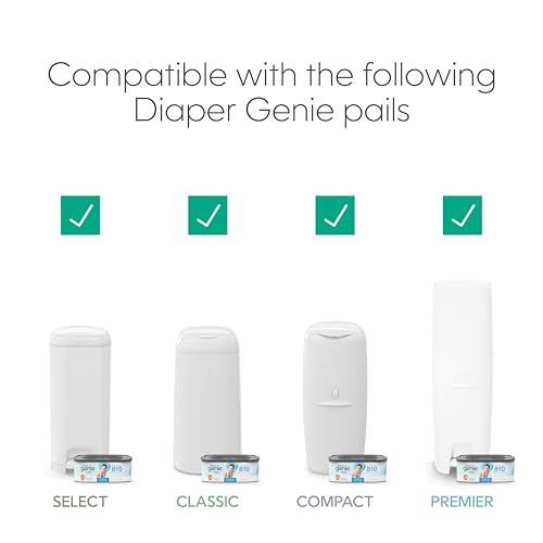 Image of The Diaper Genie Jumbo Square Refill, with Continuous Film, can Hold up to 1080 Newborn-Sized Diapers per Refill (Pack of 2)