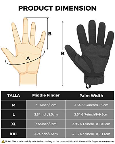 image for KEMIMOTO Tactical Gloves for Men, Touch Capable Combat Gloves with Har