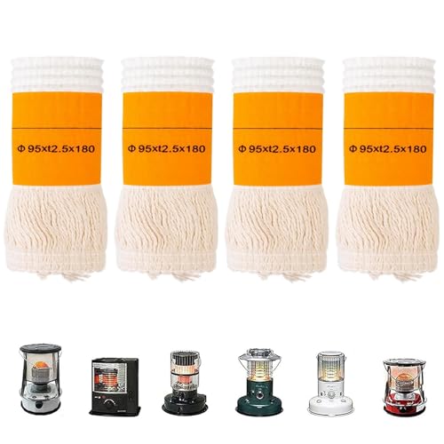 WilkSxyc Docht für Petroleumofen, Docht für Öllampen, 4 Stücke Kerosin Heizer, Dochte für Petroleum Heizung Innenraum, Petroleumheizung Docht, Petroleumheizung