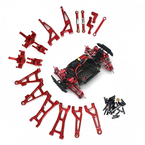 RWLZLB Compatible with Hyper GO RC Car Parts, 1/16 Metal Upgrade Aluminum Accessories, Red...
