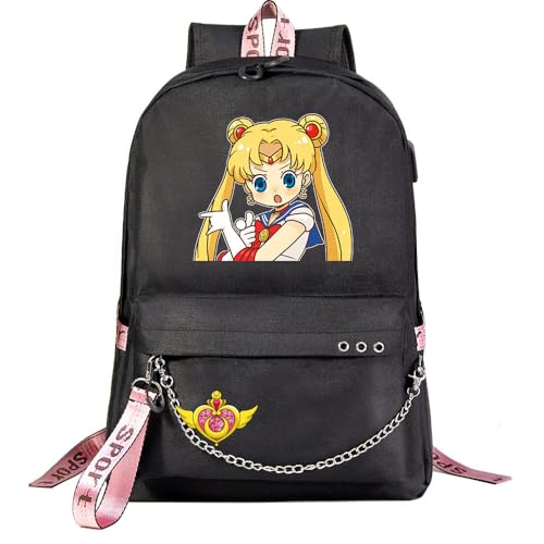 TIANSTON Sailors Moons Fashion Backpack for Girls - Mochila plegable ligera, lindos útiles escolares de anime para niños y adolescentes # 9