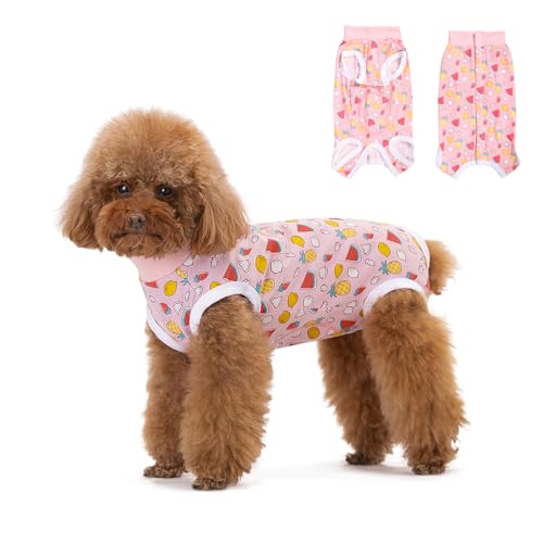 Image of FEimaX Dog Surgery Recovery Suit Female and Male Spay with Pee Hole, Pet Body Suits for Puppy After Spayed, Neuter Surgical Onesie for Small and Medium Dogs Cats, Alternative Bandages E-Collar & Cone