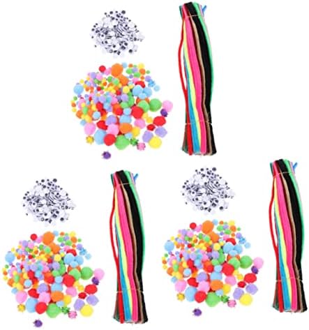 COHEALI 3 Sets DIY Material Kit Toddler Suit Upholstery Supplies Kids Suit Pipe Cleaners Fuzzy Sticks Crafts Pipe Cleaners Craft Wiggle Eyes Toy Kit Crafts Supplies for Kids DIY Supplies