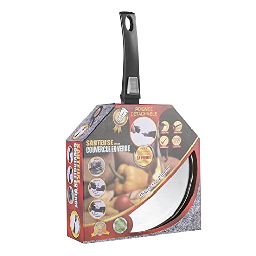 Sartén con forma de piedra, mango extraíble, 24 cm