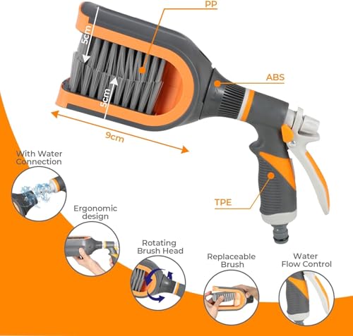 Limpiador de listones para persianas con cepillo de fijación, herramienta de limpieza eficaz para persianas exteriores, ideal para listones y zonas de difícil acceso
