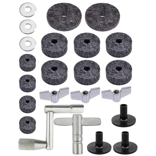 GALPADA 1Set Drum Accessory Kit Antiskid Felt Pads Cymbal Washers Nuts Standard Drum Fittings for Enhanced Performance and Durability Easy to Install present
