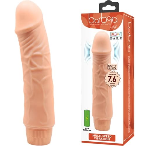 Consolador Vibrador Realista Tipo Dildo con Forma de Pene | Textura Veteada y Vibración Regulable | Juguete Íntimo para Mujer o Parejas | (19 CM)