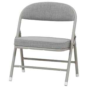 不二貿易 折りたたみチェア ロータイプ ワイド 幅43×奥行37×高さ51.5cm グレー パイプ ファブリック 背もたれ 背付き 73632