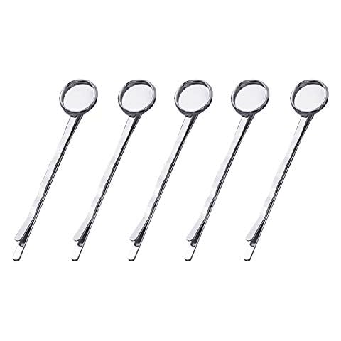 ccHuDE 20 Pcs Hair Bobby Pins Hair Clips with Blank Round Tray Hair Pins Hairpin Cabochons Bases for DIY Crafts Silver Cover