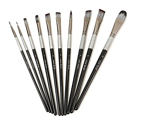 10 Uds. Pinceles de pintura profesional de Nylon Hair Artist Painting Brush For Acrílico Oil Watercolor Suministros de arte (color : blanco, tamaño: 10 uds