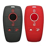 Alegender 2Pcs 4-Buttons Key Fob Case Cover Holder Skin for Mercedes-Benz 2017-2021 E-Class...