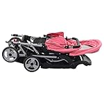 Festnight Kinderwagen Klappbarer Buggy mit Rückenlehnenverstellung 118 x 41 x 108 cm (L x B x H) Rosa und Schwarz