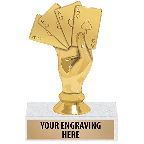 4" Card Game Trophies, Cribbage Hand Trophy, Playing Cards Trophy