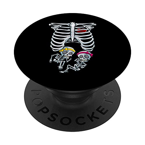 Squelette annonce de grossesse bébé fille jumeaux Xray nouvelle maman PopSockets PopGrip Interchangeable Cover