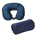 World's Best Pillow and Blanket Travel Pack, Microbead Neck Pillow and Microfleece Blanket, Navy