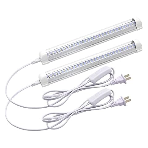 LED Shop Light Fixture, 12inch 9W, 1080LM, 5000K Daylight White, T8 V-Shape Integrated Tube Light, Hight Output, Brighter White, LED Tube Light for Garage, Warehouse, Plug and Play (Pack of 2) Cover