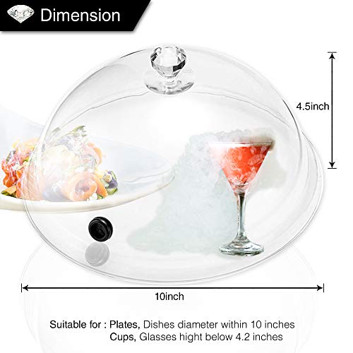 MITBAK 10 Inch Smoking Gun Dome for Plates Glasses Bowls, Smoke Infuser Cloche, Smoke Infuser Accessory Lid