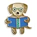 Night Owl Paper Goods Reading Retriever Enamel Pin, Gold