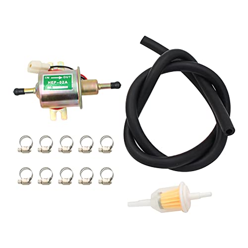 12v Universal Electric Fuel Pump Kit 3-6psi Inline Low Pressure Fuel Pump Hep...