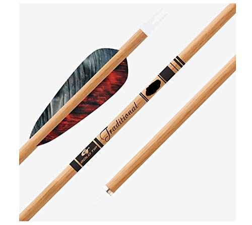Gold Tip Traditional Arrows With 4-Inch Feathers (Pack Of 6), Brown, 400 #TOP2