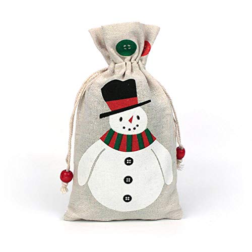 Aober Christmas Gift Bag Santa Gingerbread Man katoen jute tas voor Candy Bag sieraden tas Christmas Gift Drawstring Bag… - Afbeelding 7