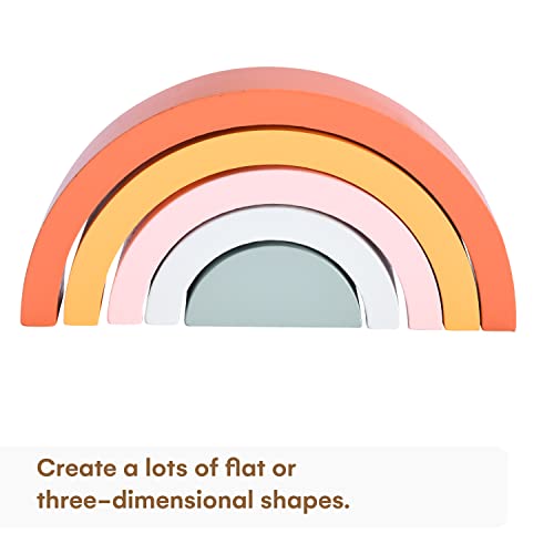 Wooden Rainbow Stacking Toy - Montessori Rainbow Nesting Puzzle - Building Block Stacker Game For Baby, Kids, And Toddler - Educational And Interactive Toys - Non-Toxic Sensory Learning Gift #TOP2