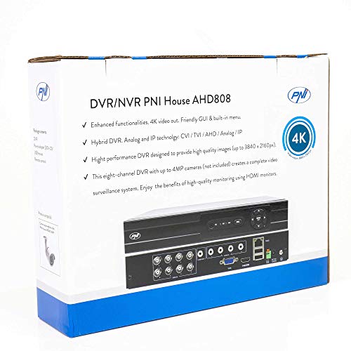DVR/NVR PNI House AHD808-8 canali 4MP H265