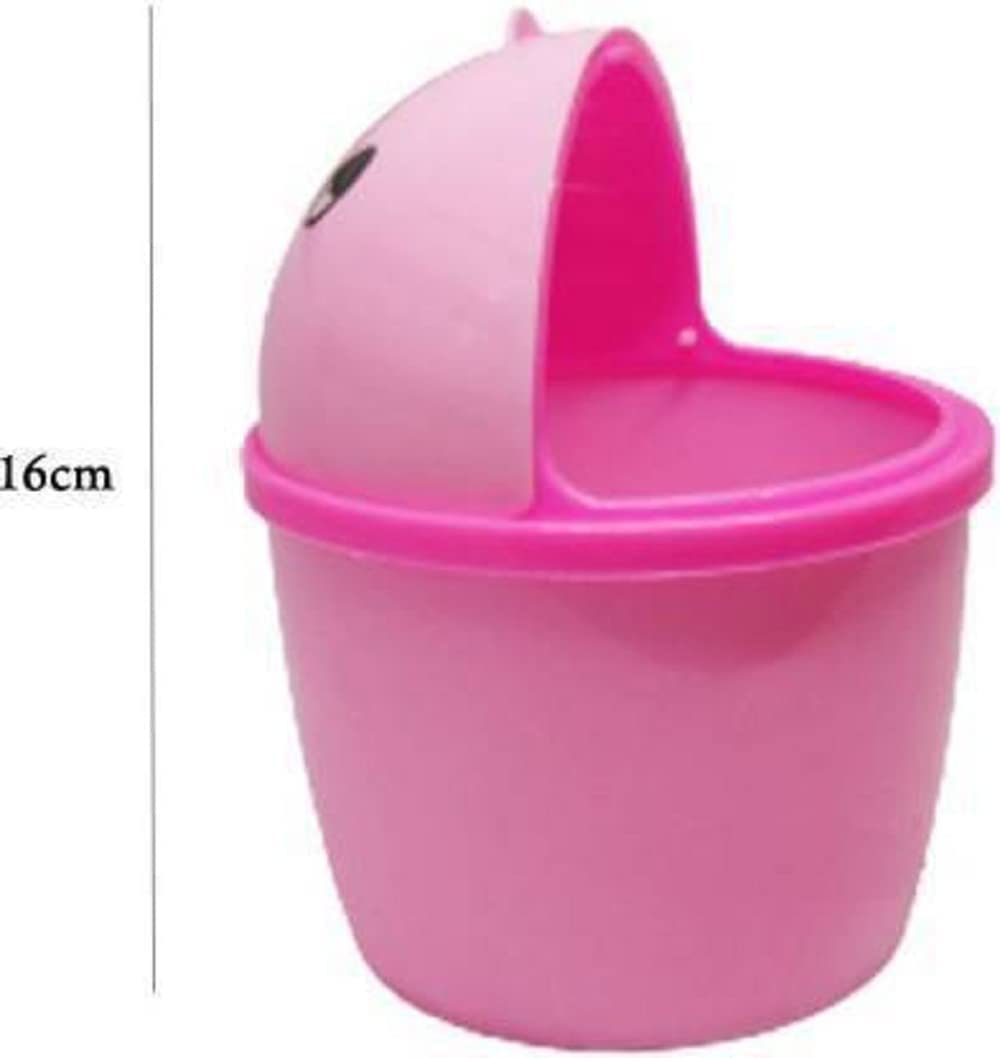 EAGEAN Mini 2 PS Stylish Plastic Tidy Bin Trash Can With Lid, Multi-use Dustbin for Study Table, Washroom, Bedroom etc. (Multicolour) Plastic Dustbin (Multicolor) 2
