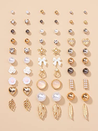 Image of Shining Diva Fashion 30 Pairs Combo Set Stylish Crystal Pearl Earrings for Women and Girls