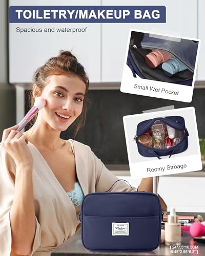Image of Gym Bag Womens Mens with Shoes Compartment and Wet Pocket Travel Duffel Bag for Women for Plane Sport Gym Tote Bags with Toiletry Bag Waterproof Weekend Overnight Carry on Bag Hospital Holdalls