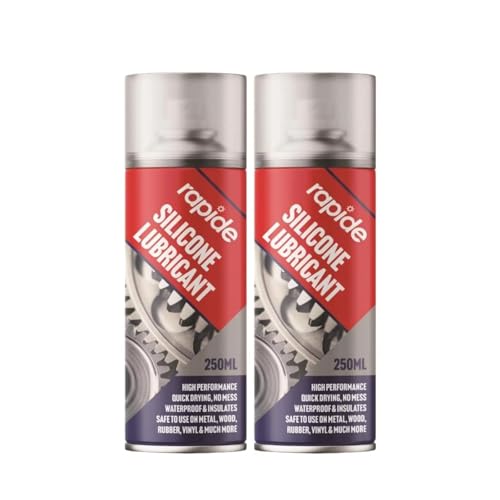 GSV Essentials Silicone Lubricant Aerosol Spray, High Performance, Quick-Drying, Non-Cracking, Waterproof And Insulates, Ideal Use For Metal, Wood, Rubber, Vinyl, 250ml (2PCS)
