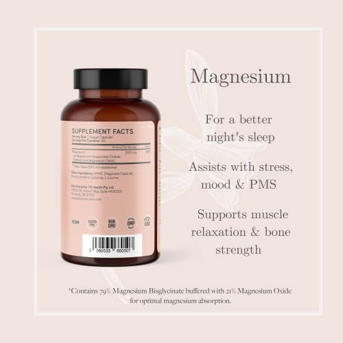 BLYSS Nutrition Magnesium Bisglycinate Capsules for Women - 200mg Chelated Magnesium for Maximum Absorption - Glycinate Magnesium for Sleep & Mood Support - Magnesium Supplements for Muscle Cramps - Image 3
