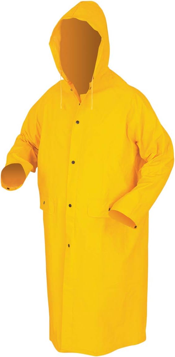 MCR Safety 200CL Classic PVC-Coated Raincoat, Large, Yellow, one Size