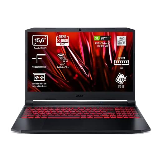 Acer Nitro 5 AN515-56 - Ordenador Portátil Gaming 15.6" Full HD, Gaming Laptop (Intel Core i5-11300H, 8GB RAM, 512GB SSD, NVIDIA GeForce GTX 1650, Sin Sistema Operativo), PC Portátil Negro - QWERTY