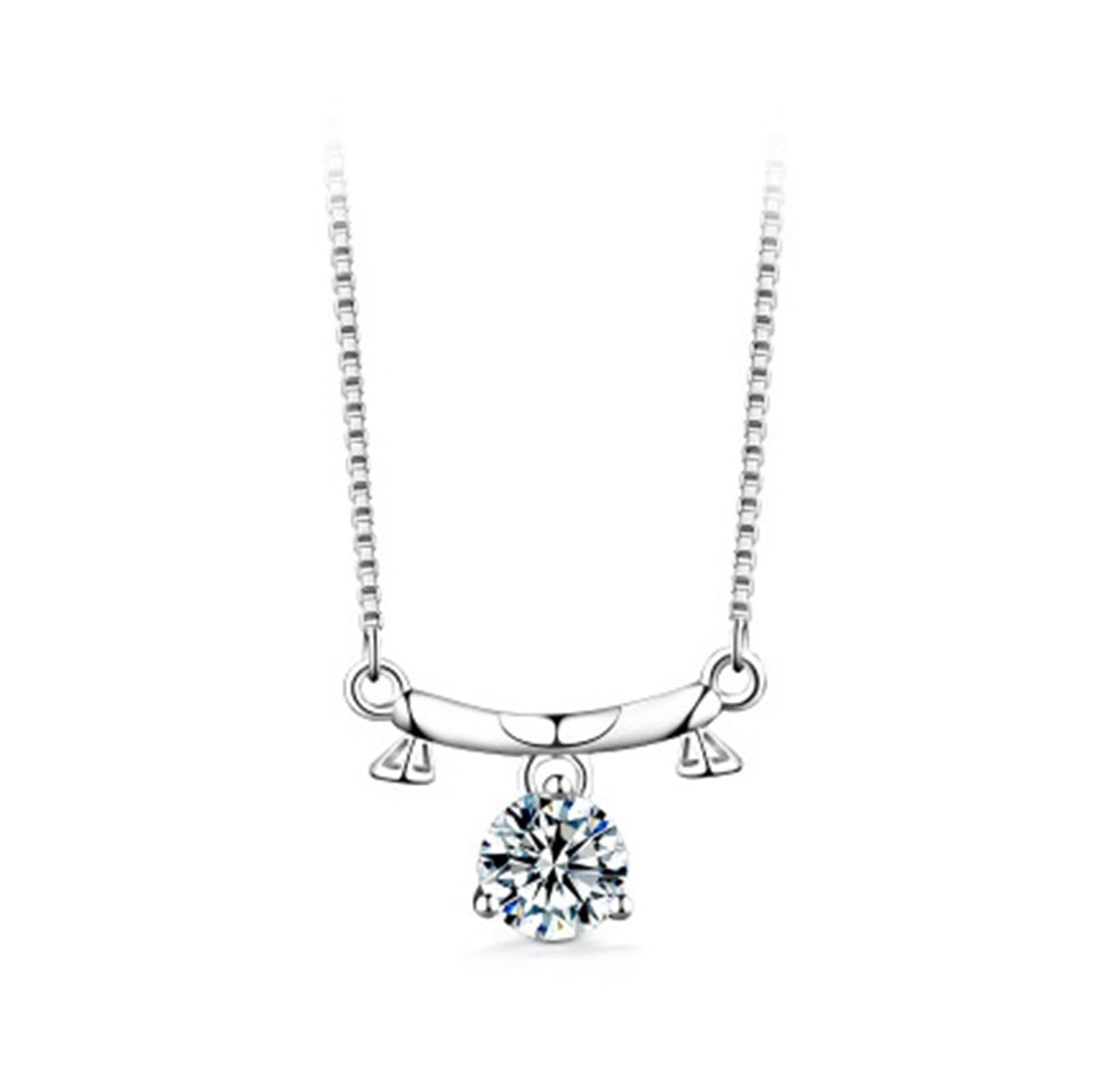 Naszyjnik 750 białe złoto prawdziwe z moissanit, 12 znaków zodiaku, łańcuszek damski 950 Platinum 45 cm