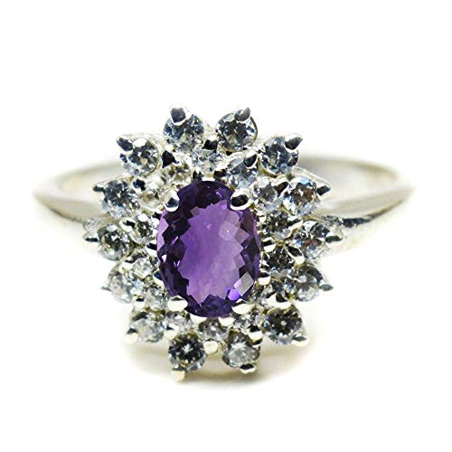 Bague améthyste ovale argent sterling pour homme et femme, l'accessoire idéal pour le bureau