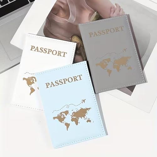 Image of House of Quirk Multi-Functional PU Leather Travel Passport Case, Passport Protection Cover, Credit Card & ID Card Holder (Grey)