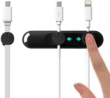 Cable Management, Hizek Magnetic Cable Organizer Multipurpose Cable Clips for Power Wires,Charging Cables,USB Cords,Audio Cables,Headphones Wires(Black)
