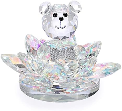 Tolida Crystal Bear Figurine Collection, Cut Glass Animal Figurine Collectible Ornament, Ornamental Gift for Crystmas, Birthday, Anniversary, Decoration on Party, Wedding, Home, AB Colorful