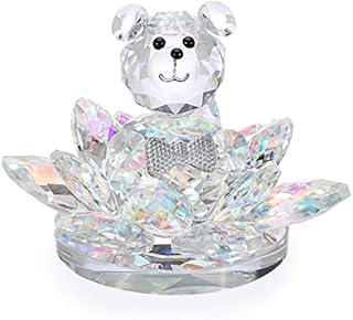 Tolida Crystal Bear Figurine Collection, Cut Glass Animal Figurine Collectible Ornament, Ornamental Gift for Crystmas, Birthday, Anniversary, Decoration on Party, Wedding, Home, AB Colorful