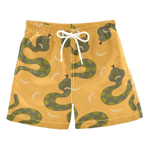 Green Sad Snake Boys Swim Trunks Kids Beach Board Shorts Swimsuit 3-14 Years-2T