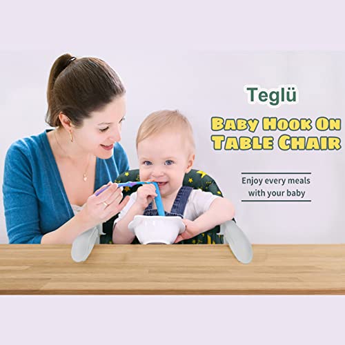 Hook On High Chair, Teglu Portable Clip On High Chair Washable With Harness For Travel, Fast Table Chair For Baby Toddler 6-36 Months-33Lb, Green #TOP7