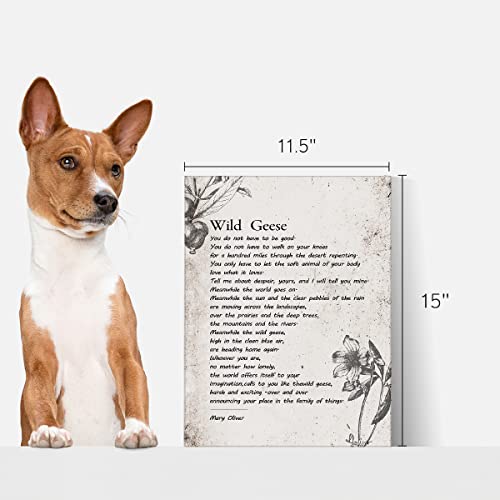 Wild Geese Poem Canvas Painting Framed Wall Art Decor For Living Room Bedroom, Retro Poem Canvas Poster Print Decorative Gift #TOP1