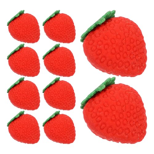 Mini Gommes pour L'École et L'Étude Quotidienne Design Fraise Rouge Lot de 100