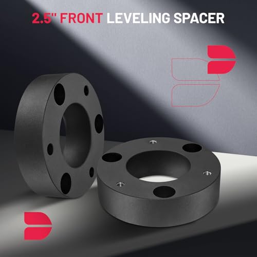 Image of BDFHYK 2.5 inch Front and 2 inch Rear Leveling lift kit for 2007-2023 Silverado 1500 2007-2023 Sierra 1500 2WD /4WD, Aluminum Alloy &A3 Iron Strut Spacers Leveling Kit Suspension Leveling Lift Kit